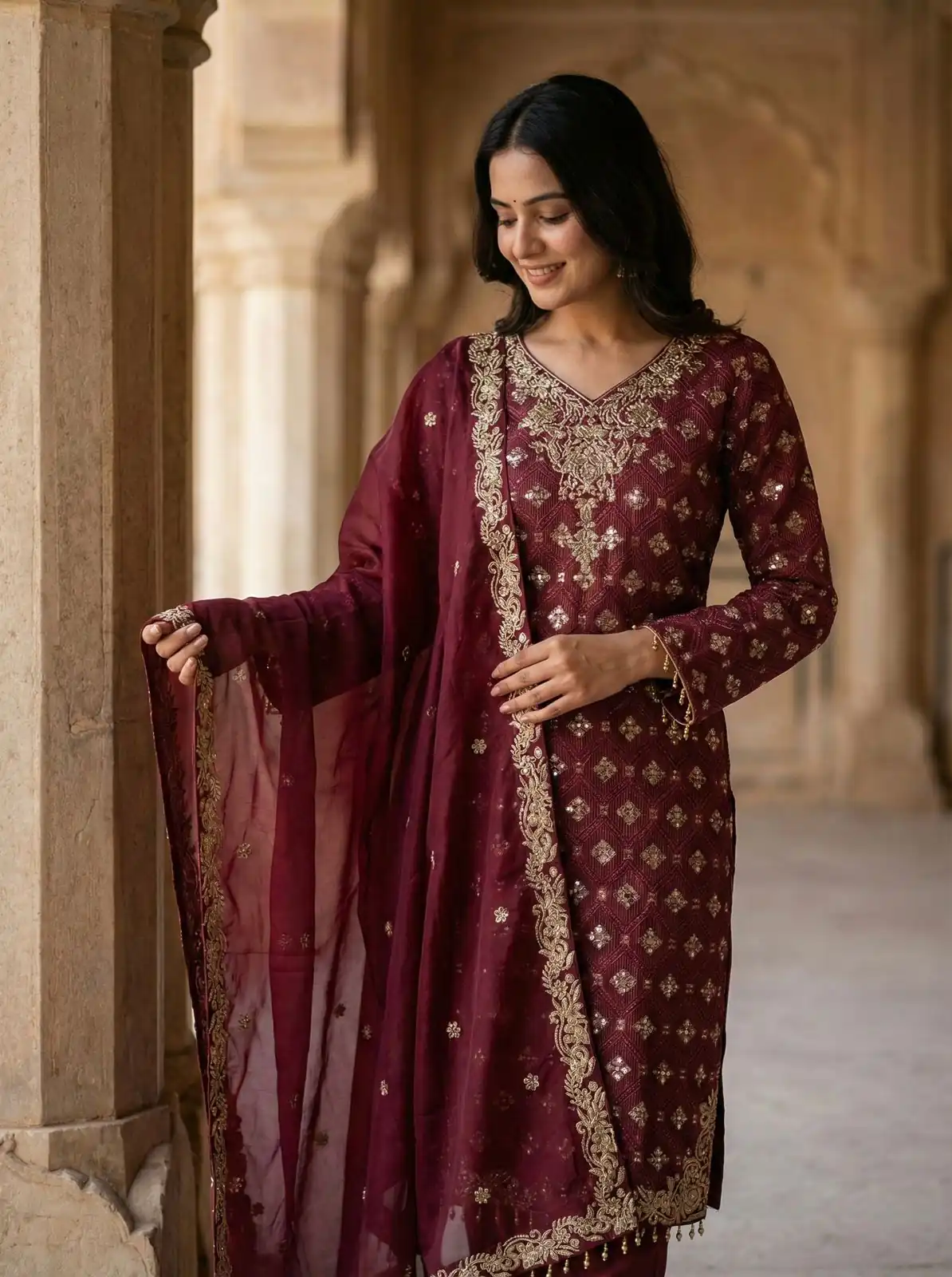ZSR 3158 Maroon in Organza Silk Lace Work & Embroidery Work Salwar Suit . Get it for ₹2399. Delivery 4-6 Working Days. Shop now. | Casual Suits, Jump Suits, Tops & Bottoms, Track Suits, Trendy Wear, Creative suits, Designer Suits, Palazzo Suits, Party Wear Suits, Patiala Suits, Salwar suit, Straight Suits
