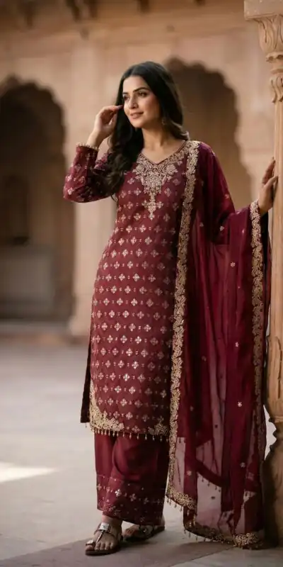 ZSR 3158 Maroon in Organza Silk Lace Work & Embroidery Work Salwar Suit . Get it for ₹2399. Delivery 4-6 Working Days. Shop now. | Casual Suits, Jump Suits, Tops & Bottoms, Track Suits, Trendy Wear, Creative suits, Designer Suits, Palazzo Suits, Party Wear Suits, Patiala Suits, Salwar suit, Straight Suits