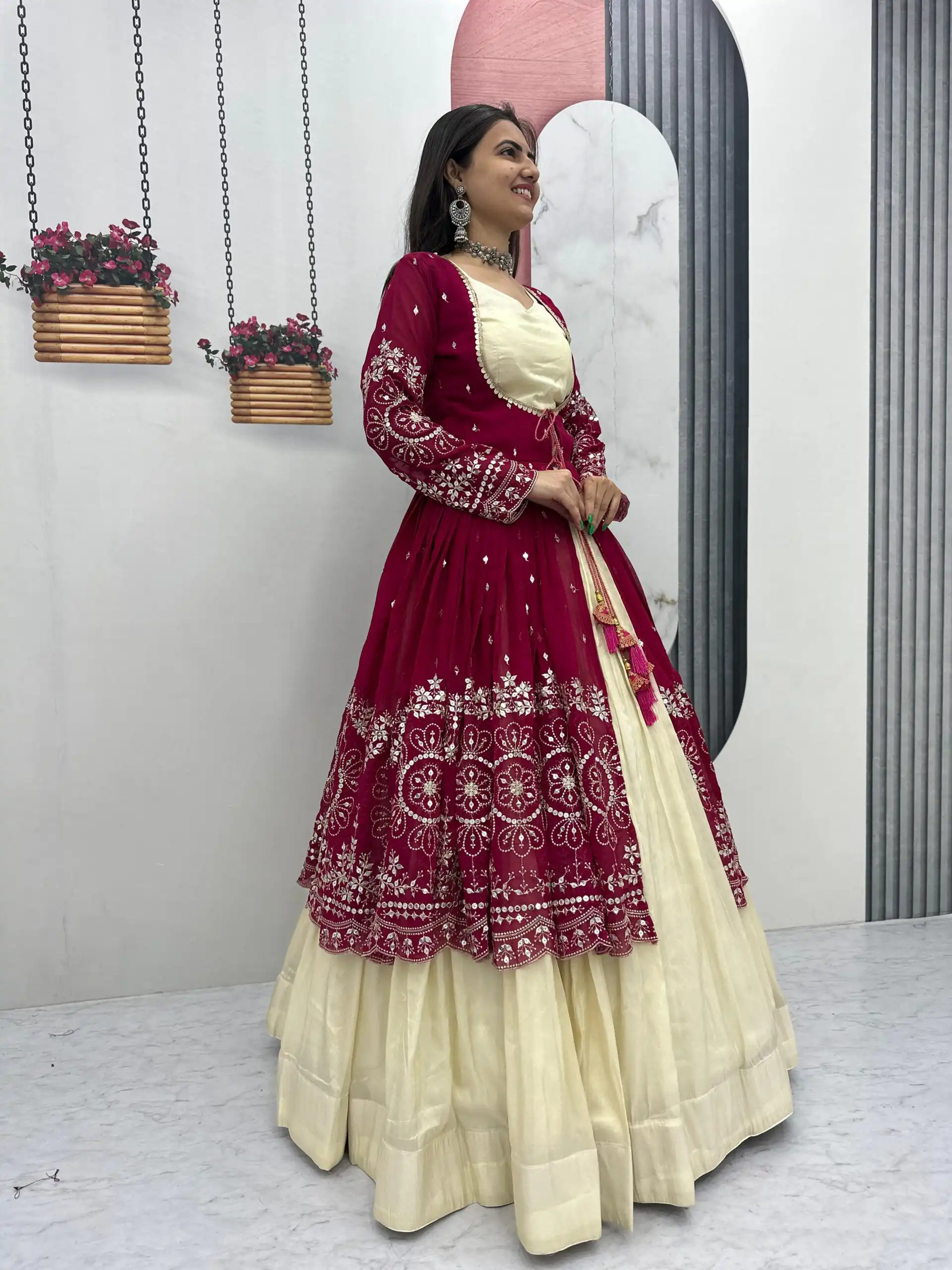 PC 556 Maroon Color Simar Cosmos Lehenga Choli with Designer Work. Special Price ₹3049. Delivery 4-6 Working Days. Shop now. | Bollywood Lehenga, Creative Lehenga, Designer Lehenga, Embroidered Lehenga, Lehenga, Party Wear Lehenga