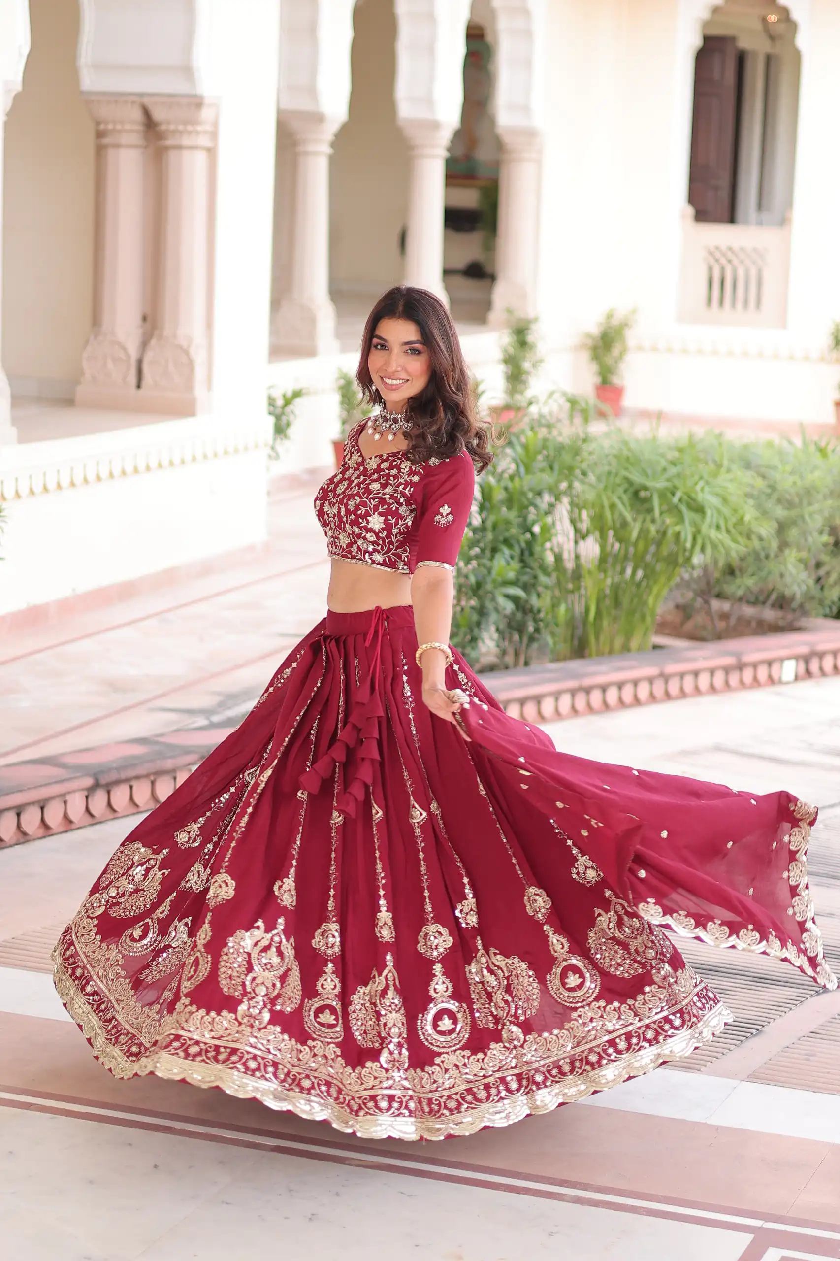 KA 5052 Maroon Vichitra Silk Lehenga Choli Perfect for Wedding, Party, Baby Shower, Cultural Events, Pooja – . Exclusive Offer ₹2599. Delivery 4-6 Wo | Bollywood Lehenga, Creative Lehenga, Designer Lehenga, Embroidered Lehenga, Lehenga, Party Wear Lehenga
