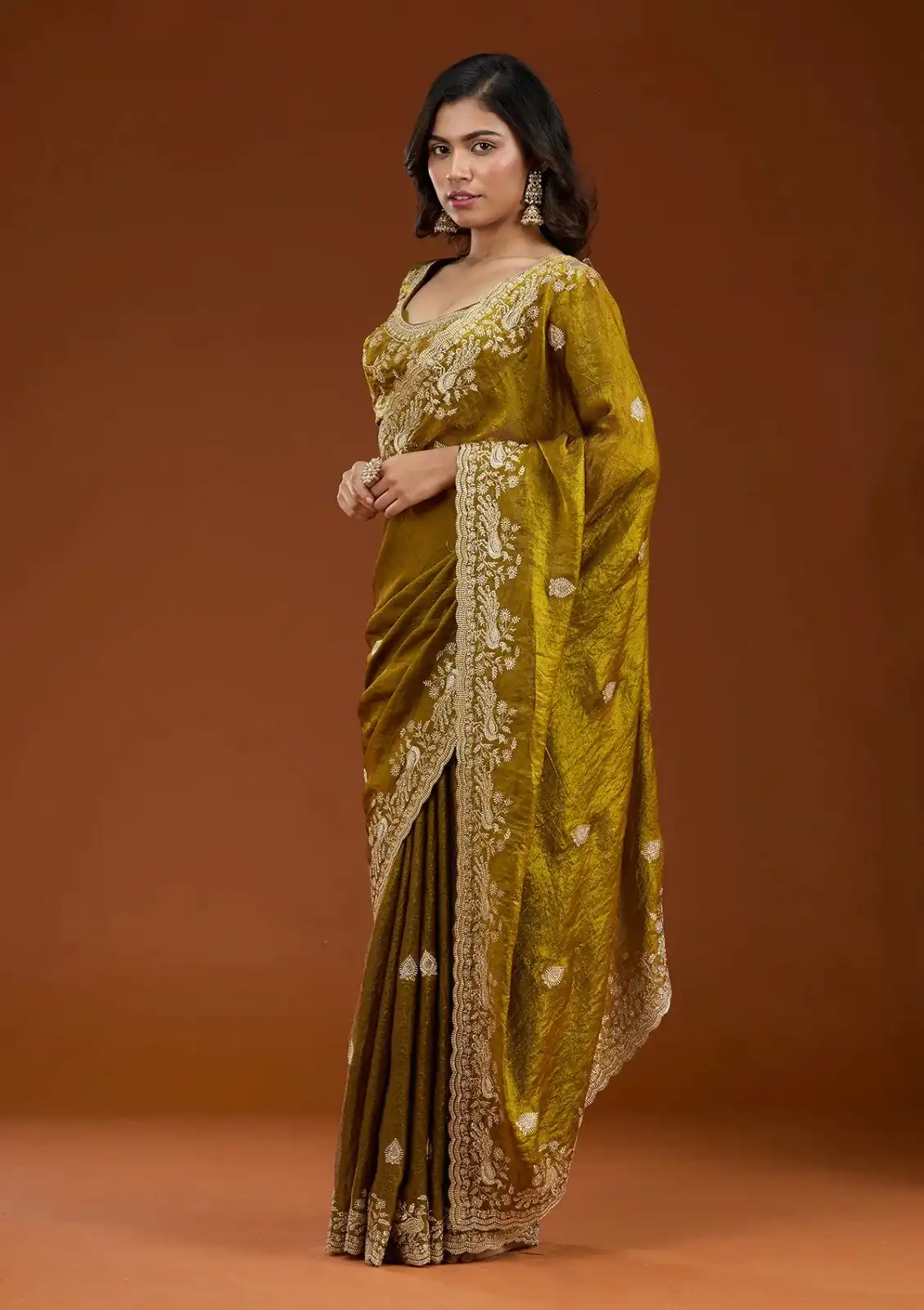 E BT 438 Mustard in Fandy Satin Silk mbroidery Work & Zari Work Saree. Special Price ₹1949. Delivery 4-6 Working Days. Shop now. | Creative Sarees, Embroidered Sarees, Bollywood Sarees, Designer Sarees, Ethnic Saree, Modern Digital sarees, Party Wear Sarees, Sarees