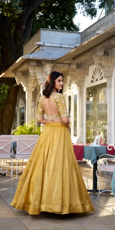 LNB 1424 Mustard Color Mustard Goldie Plain Lehenga Choli Wedding, Party, Festive, Events Etc. Delivery 4-6 Working Days Rs 3199 | Bollywood Lehenga, Creative Lehenga, Designer Lehenga, Embroidered Lehenga, Lehenga, Party Wear Lehenga