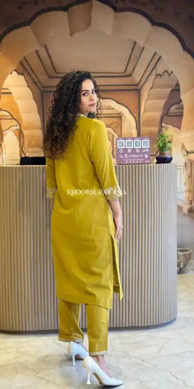 MF 899 Mustered in Color Cambric Cotton Embroidery Work & Lace Work Kurti . Best Price ₹1449. Delivery 4-6 Working Days. Shop now. | Bollywood Kurti, Creative Kurtis, Designer Kurti, Kurti, Party Wear Kurti, Selfie Kurti