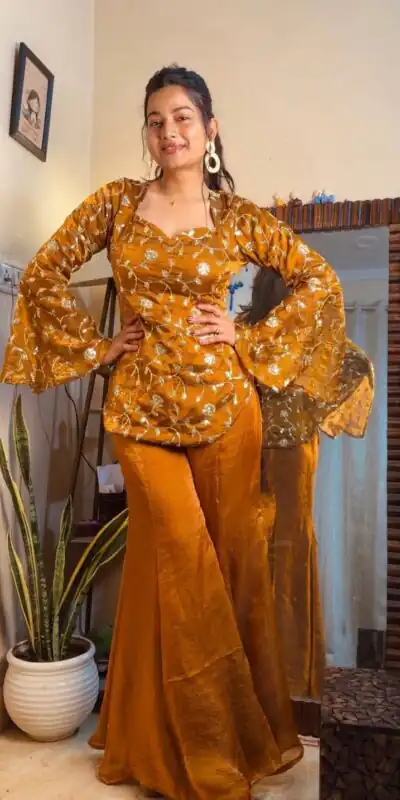 ZF 436 Mustered Fandy Silk Salwar Suit Perfect for Wedding, Party, Housewarming, Reception, Engagement – . Get it for ₹2049. Delivery 4-6 Working D | Casual Suits, Jump Suits, Tops & Bottoms, Track Suits, Trendy Wear, Creative suits, Designer Suits, Palazzo Suits, Party Wear Suits, Patiala Suits, Salwar suit, Straight Suits