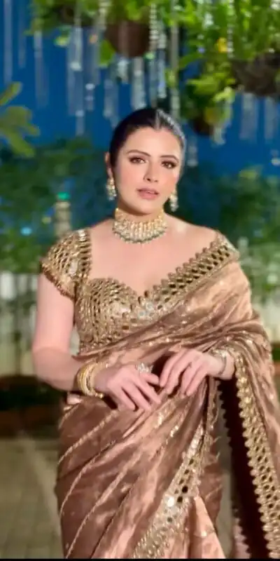 BT 413 Mustered Organza Silk Saree with Mirror Work & Embroidery Work. Introductory Price ₹1999. Delivery 4-6 Working Days. Shop now. | Creative Sarees, Embroidered Sarees, Bollywood Sarees, Designer Sarees, Ethnic Saree, Modern Digital sarees, Party Wear Sarees, Sarees