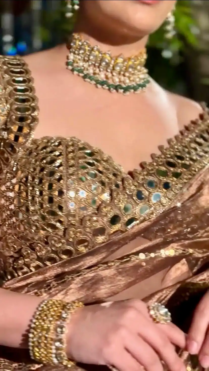 BT 413 Mustered Organza Silk Saree with Mirror Work & Embroidery Work. Introductory Price ₹1999. Delivery 4-6 Working Days. Shop now. | Creative Sarees, Embroidered Sarees, Bollywood Sarees, Designer Sarees, Ethnic Saree, Modern Digital sarees, Party Wear Sarees, Sarees