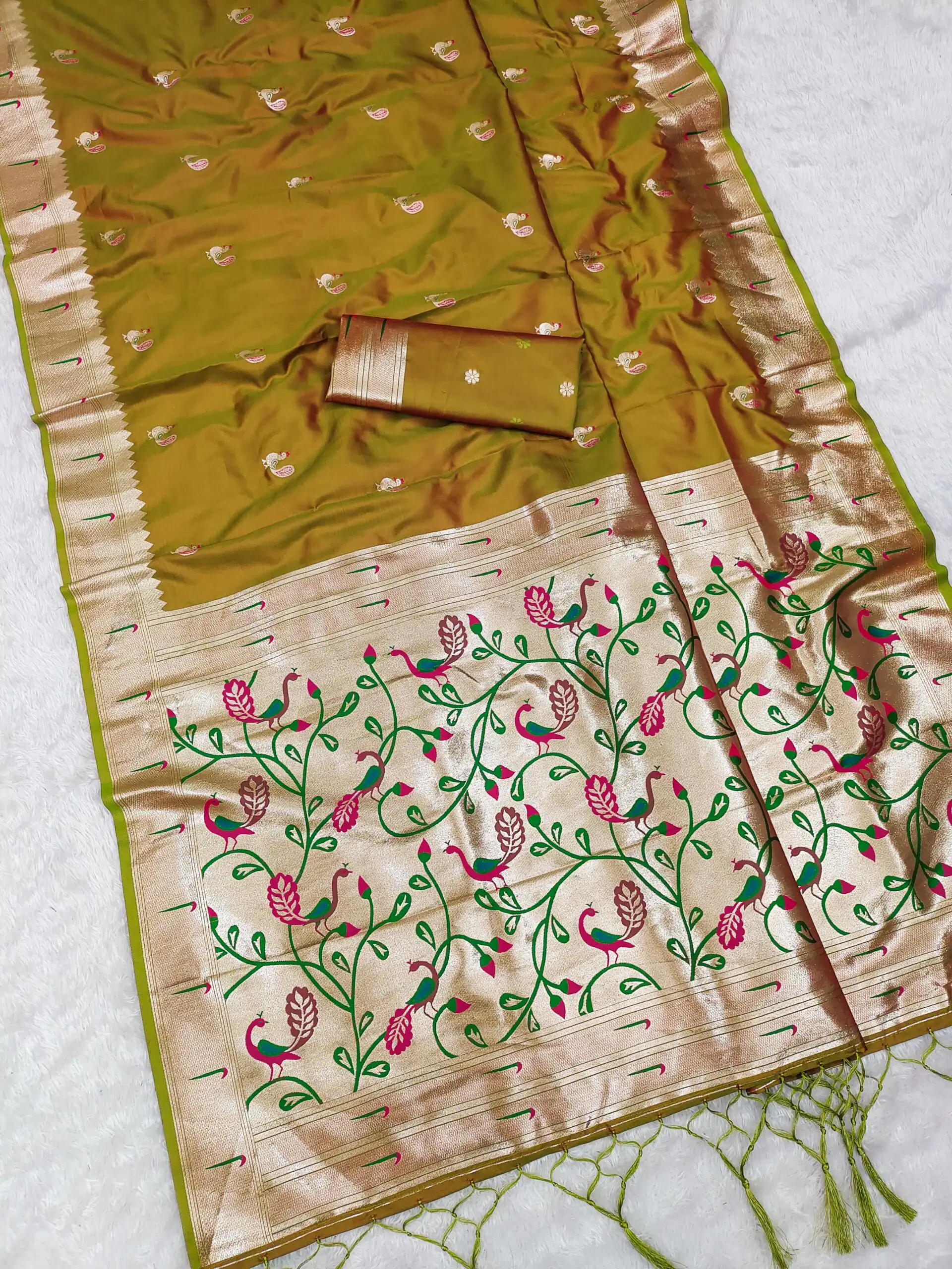 MB 389 Mustered Soft Paithani Silk Saree with Lace Work & Zari Work. Affordable Price ₹2049. Delivery 4-6 Working Days. Shop now. | Creative Sarees, Embroidered Sarees, Bollywood Sarees, Designer Sarees, Ethnic Saree, Modern Digital sarees, Party Wear Sarees, Sarees