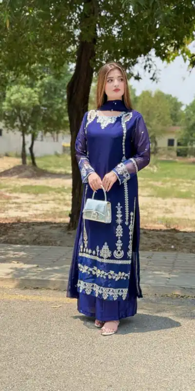 ZF 429 Navy Blue Faux Georgette Salwar Suit Perfect for Wedding, Party, Holi, Engagement, Eid – . Available at ₹1999 only. Delivery 4-6 Working Da | Casual Suits, Jump Suits, Tops & Bottoms, Track Suits, Trendy Wear, Creative suits, Designer Suits, Palazzo Suits, Party Wear Suits, Patiala Suits, Salwar suit, Straight Suits