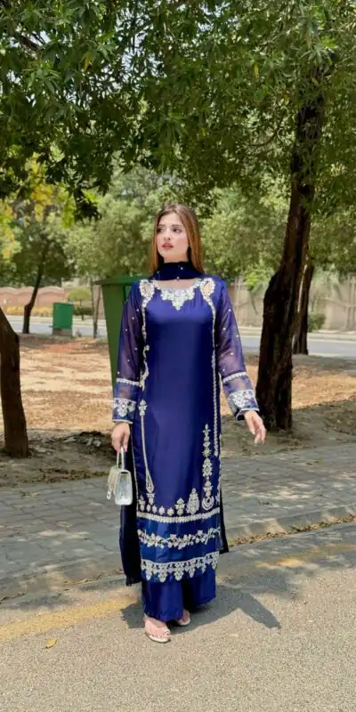 ZF 429 Navy Blue Faux Georgette Salwar Suit Perfect for Wedding, Party, Holi, Engagement, Eid – . Available at ₹1999 only. Delivery 4-6 Working Da | Casual Suits, Jump Suits, Tops & Bottoms, Track Suits, Trendy Wear, Creative suits, Designer Suits, Palazzo Suits, Party Wear Suits, Patiala Suits, Salwar suit, Straight Suits