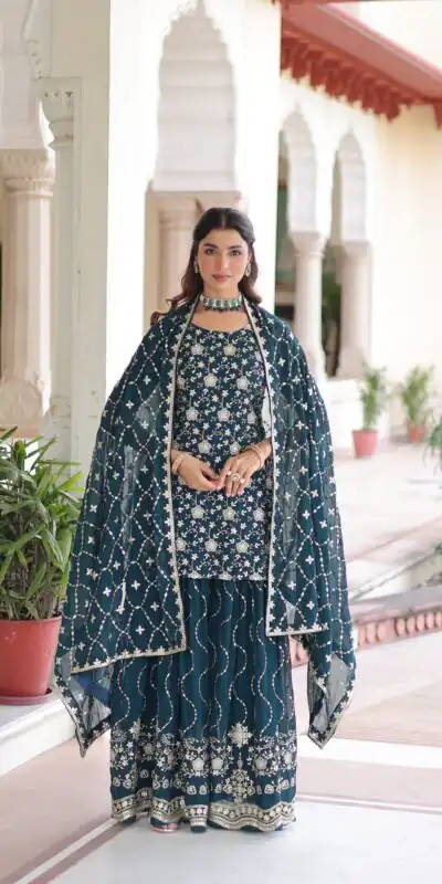 KA 1210 Navy Blue in Georgette. Embroidery Work & Sequins Work Salwar Suit Grab it for ₹2599. Delivery 4-6 Working Days. Shop now. | Casual Suits, Jump Suits, Tops & Bottoms, Track Suits, Trendy Wear, Creative suits, Designer Suits, Palazzo Suits, Party Wear Suits, Patiala Suits, Salwar suit, Straight Suits
