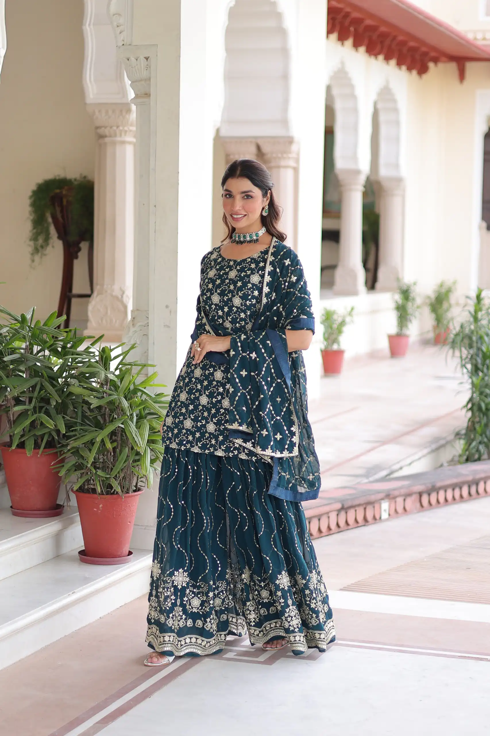 KA 1210 Navy Blue in Georgette. Embroidery Work & Sequins Work Salwar Suit Grab it for ₹2599. Delivery 4-6 Working Days. Shop now. | Casual Suits, Jump Suits, Tops & Bottoms, Track Suits, Trendy Wear, Creative suits, Designer Suits, Palazzo Suits, Party Wear Suits, Patiala Suits, Salwar suit, Straight Suits