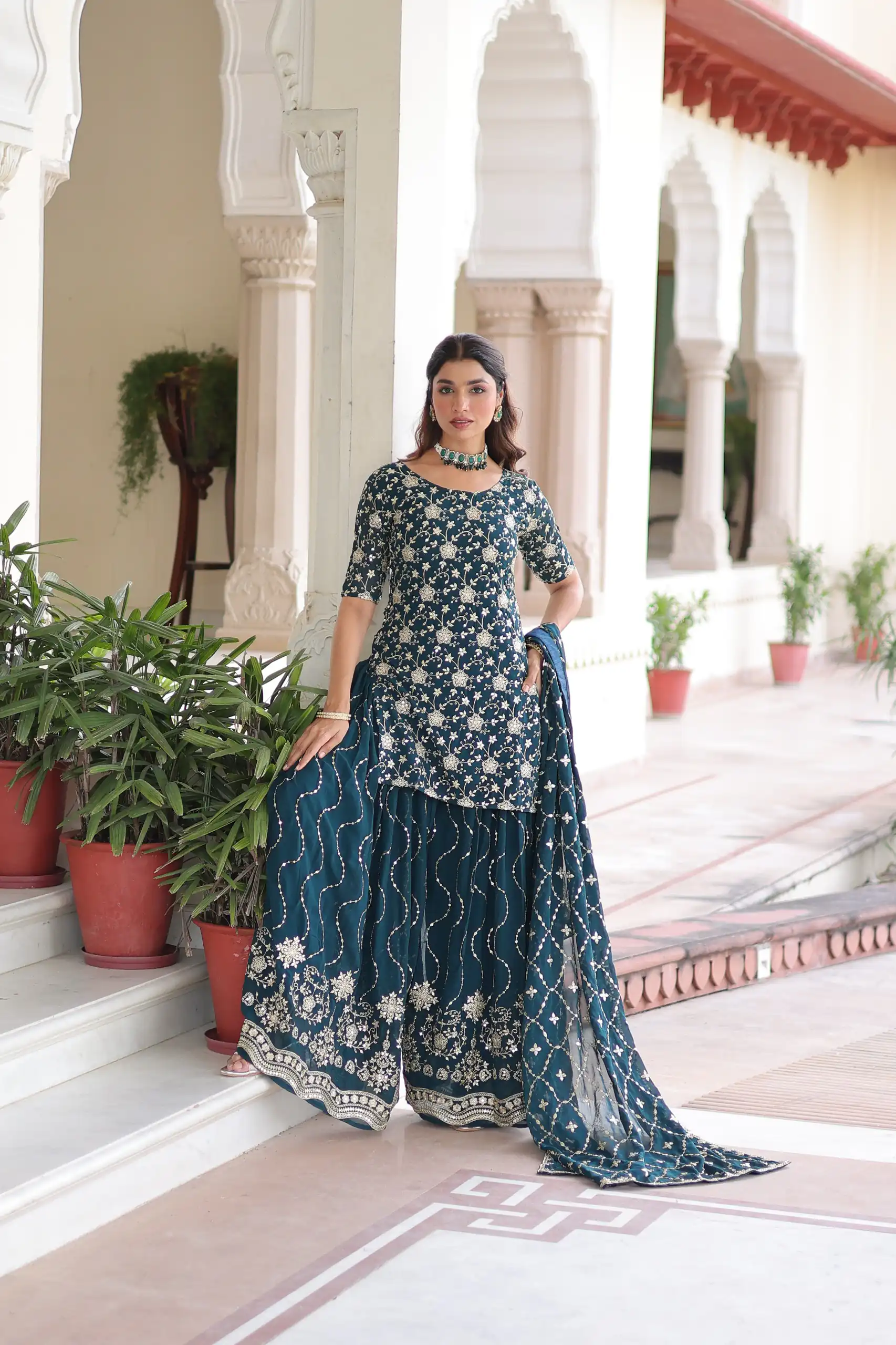 KA 1210 Navy Blue in Georgette. Embroidery Work & Sequins Work Salwar Suit Grab it for ₹2599. Delivery 4-6 Working Days. Shop now. | Casual Suits, Jump Suits, Tops & Bottoms, Track Suits, Trendy Wear, Creative suits, Designer Suits, Palazzo Suits, Party Wear Suits, Patiala Suits, Salwar suit, Straight Suits