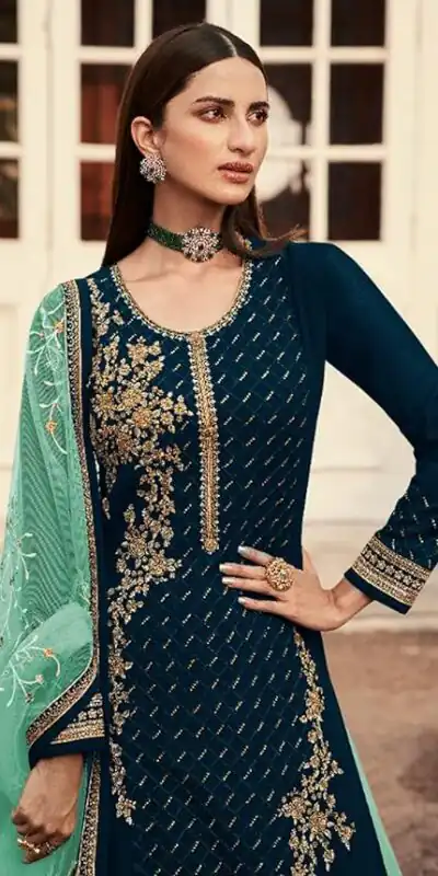 DS LT 7006 Navy Blue in Georgette Embroidery Work & Stone Work Lehenga Choli . Festive Deal ₹2549. Delivery 4-6 Working Days. Shop now. | Bollywood Lehenga, Creative Lehenga, Designer Lehenga, Embroidered Lehenga, Lehenga, Party Wear Lehenga