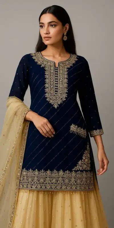 VLM 312 Navy Blue Fox Goargate Salwar Suit Perfect for Wedding, Party, Lohri, Housewarming, Anniversary – . Get it for ₹2399. Delivery 4-6 Working | Casual Suits, Jump Suits, Tops & Bottoms, Track Suits, Trendy Wear, Creative suits, Designer Suits, Palazzo Suits, Party Wear Suits, Patiala Suits, Salwar suit, Straight Suits
