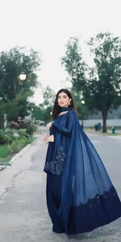 ZF 420 Navy Blue in Natural Crep Silk Embroidery Work Salwar Suit . Exclusive Offer ₹1899. Delivery 4-6 Working Days. Shop now. | Casual Suits, Jump Suits, Tops & Bottoms, Track Suits, Trendy Wear, Creative suits, Designer Suits, Palazzo Suits, Party Wear Suits, Patiala Suits, Salwar suit, Straight Suits