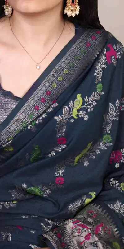 YNF 7907 Navy Blue Nylon Weaving Work Saree Perfect for Wedding, Party, Baby Shower, Holi, Ethnic Day – . Available at ₹2149 only. Delivery 4-6 Working Da | Creative Sarees, Embroidered Sarees, Bollywood Sarees, Designer Sarees, Ethnic Saree, Modern Digital sarees, Party Wear Sarees, Sarees