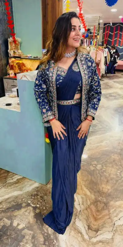 ST 1078 Navy Blue in Color Rangoli Silk Embroidery Work Saree .Wedding, Party, Festive, Events,Best Price ₹2399. Delivery 4-6 Working Days. Shop now. | Creative Sarees, Embroidered Sarees, Bollywood Sarees, Designer Sarees, Ethnic Saree, Modern Digital sarees, Party Wear Sarees, Sarees