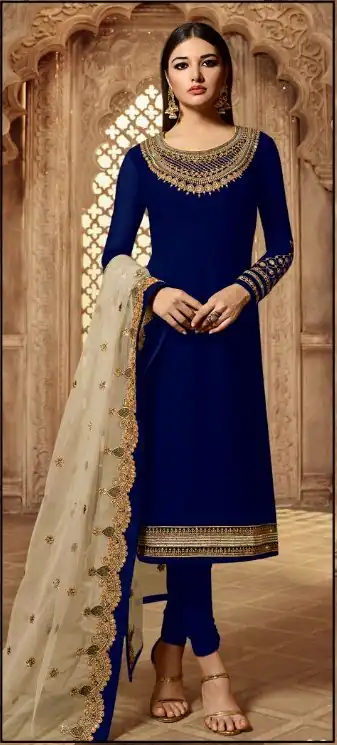 FC LT 3907 Navy Blue in Color Satin Georgette Stone Work Salwar Suit . Special Price ₹2499. Delivery 4-6 Working Days. Shop now. | Casual Suits, Jump Suits, Tops & Bottoms, Track Suits, Trendy Wear, Creative suits, Designer Suits, Palazzo Suits, Party Wear Suits, Patiala Suits, Salwar suit, Straight Suits