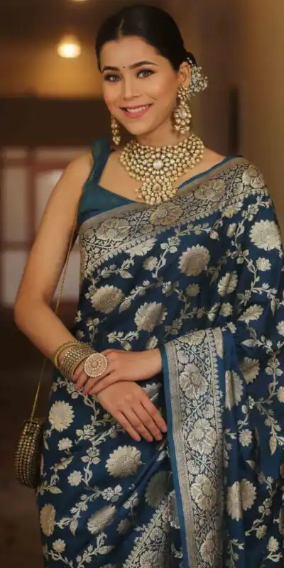 KP 5085 Navy Blue in Soft Lichi Silk Wedding, Party, Festive, Events Designer Work Saree . Get it for ₹1349. Delivery 4-6 Working Days. Shop now. | Creative Sarees, Embroidered Sarees, Bollywood Sarees, Designer Sarees, Ethnic Saree, Modern Digital sarees, Party Wear Sarees, Sarees