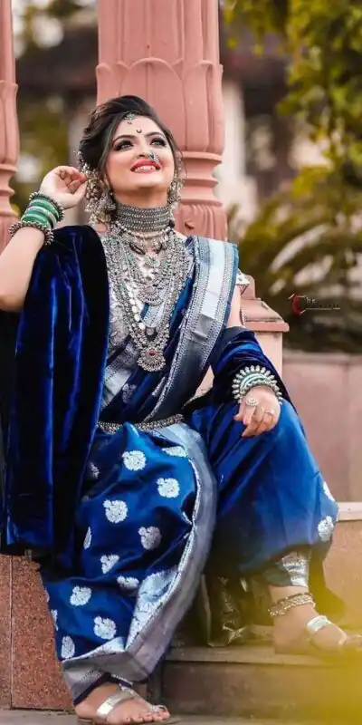 KPR 095 Navy Blue Soft Lichi Silk Saree with Lace Border & Lace Work. Affordable Price ₹1399. Delivery 4-6 Working Days. Shop now. | Creative Sarees, Embroidered Sarees, Bollywood Sarees, Designer Sarees, Ethnic Saree, Modern Digital sarees, Party Wear Sarees, Sarees