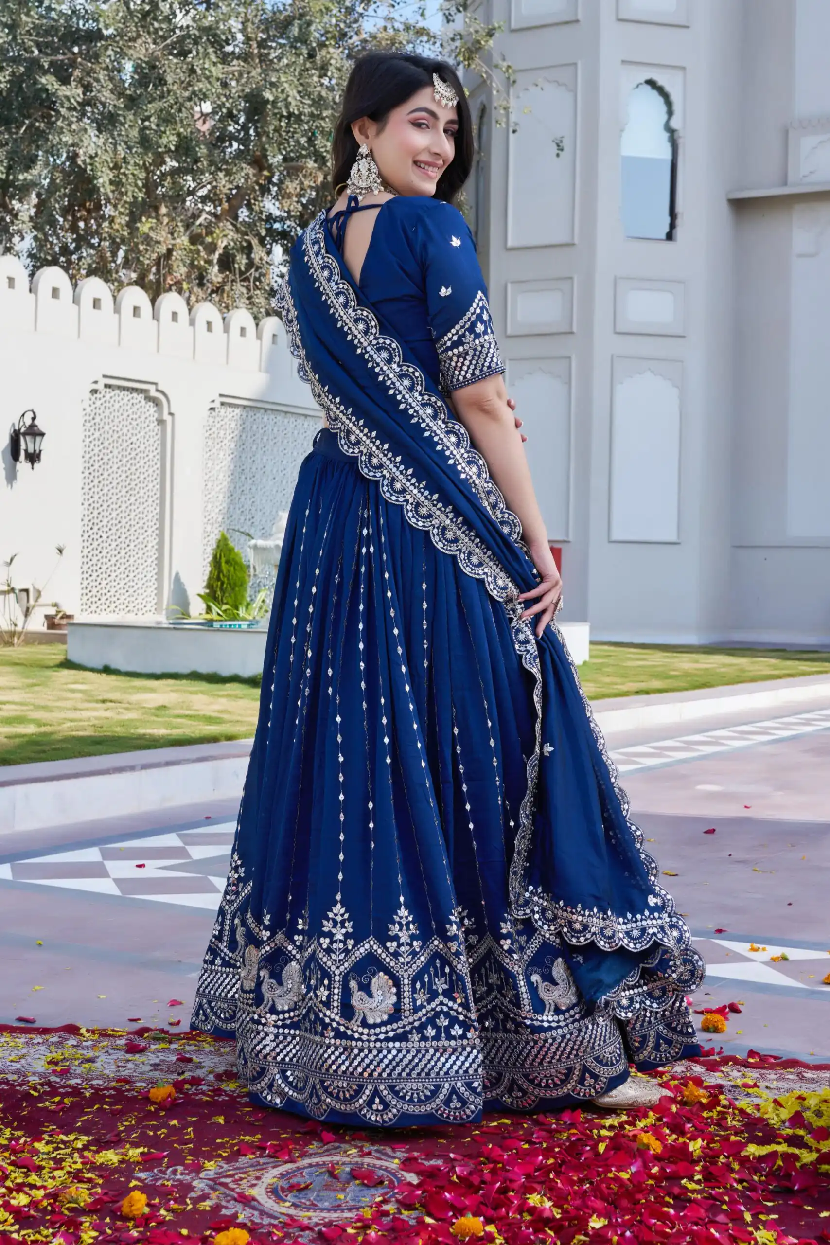 Ram 151 Navy Blue Vichitra Lehenga Choli Perfect for Wedding, Party, Haldi, Mehendi, Eid – . Best Price ₹2649. Delivery 4-6 Working Days. Shop now. | Bollywood Lehenga, Creative Lehenga, Designer Lehenga, Embroidered Lehenga, Lehenga, Party Wear Lehenga