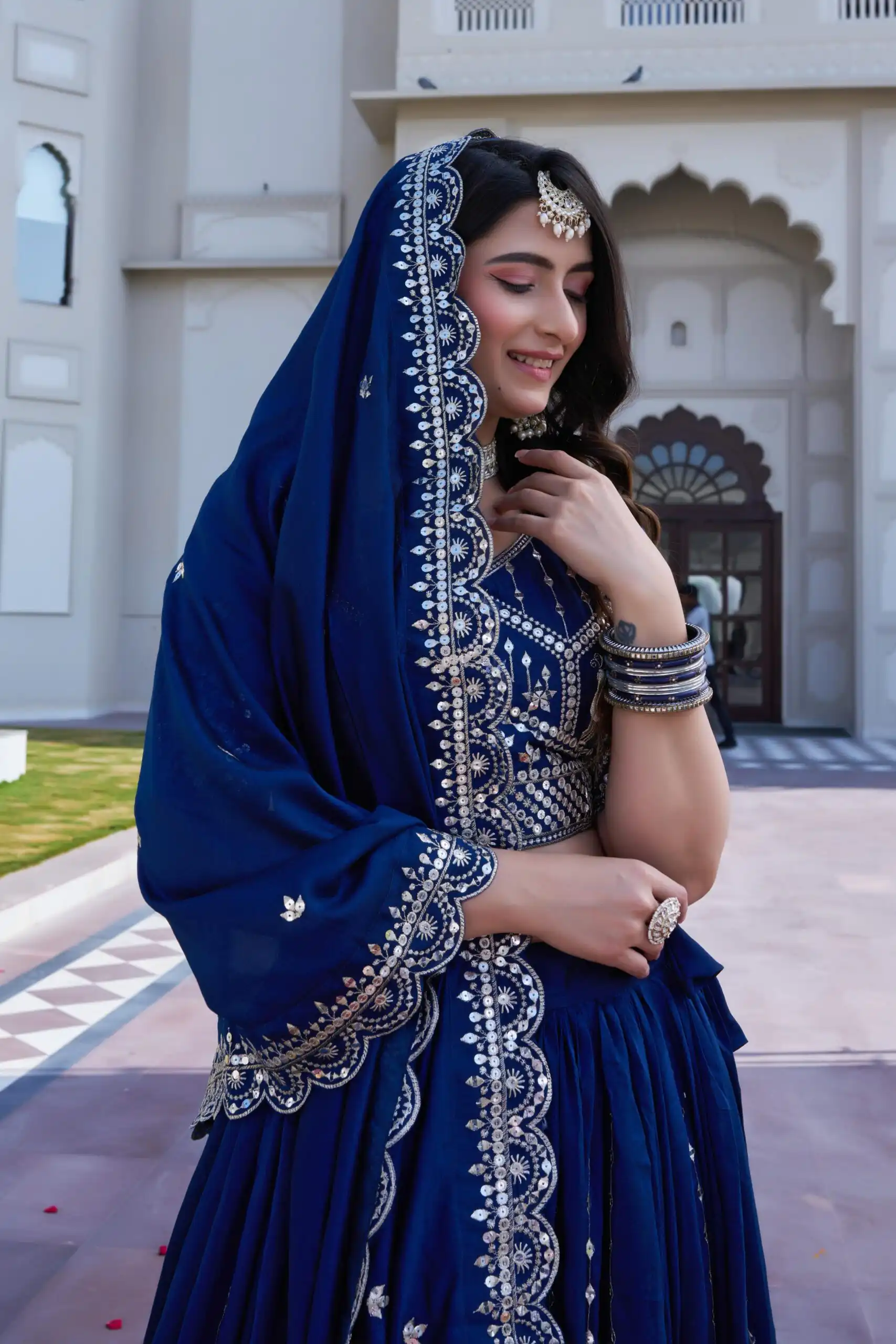 Ram 151 Navy Blue Vichitra Lehenga Choli Perfect for Wedding, Party, Haldi, Mehendi, Eid – . Best Price ₹2649. Delivery 4-6 Working Days. Shop now. | Bollywood Lehenga, Creative Lehenga, Designer Lehenga, Embroidered Lehenga, Lehenga, Party Wear Lehenga