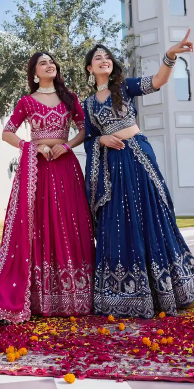 Ram 151 Navy Blue Vichitra Lehenga Choli Perfect for Wedding, Party, Haldi, Mehendi, Eid – . Best Price ₹2649. Delivery 4-6 Working Days. Shop now. | Bollywood Lehenga, Creative Lehenga, Designer Lehenga, Embroidered Lehenga, Lehenga, Party Wear Lehenga