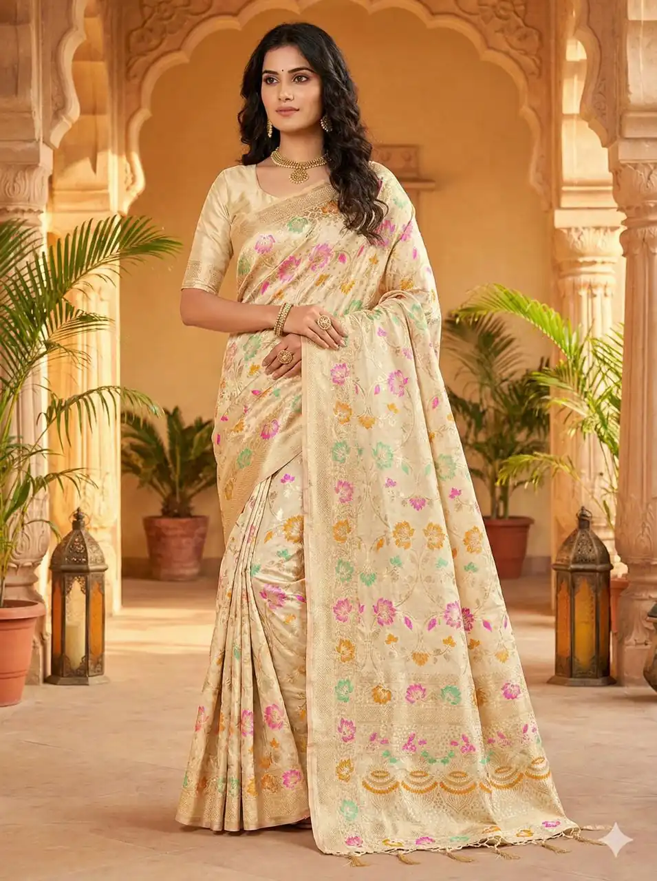 MS 546 Off White in Color Banarasi Silk Zari Work All Over Saree . Available at ₹1649 only. Delivery 4-6 Working Days. Shop now. | Creative Sarees, Embroidered Sarees, Bollywood Sarees, Designer Sarees, Ethnic Saree, Modern Digital sarees, Party Wear Sarees, Sarees
