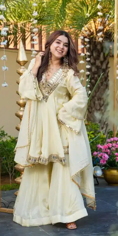 RTC 5942 Off White in Color Cosmos Mirror Work & Lace Work Salwar Suit . Special Price ₹2549. Delivery 4-6 Working Days. Shop now. | Casual Suits, Jump Suits, Tops & Bottoms, Track Suits, Trendy Wear, Creative suits, Designer Suits, Palazzo Suits, Party Wear Suits, Patiala Suits, Salwar suit, Straight Suits