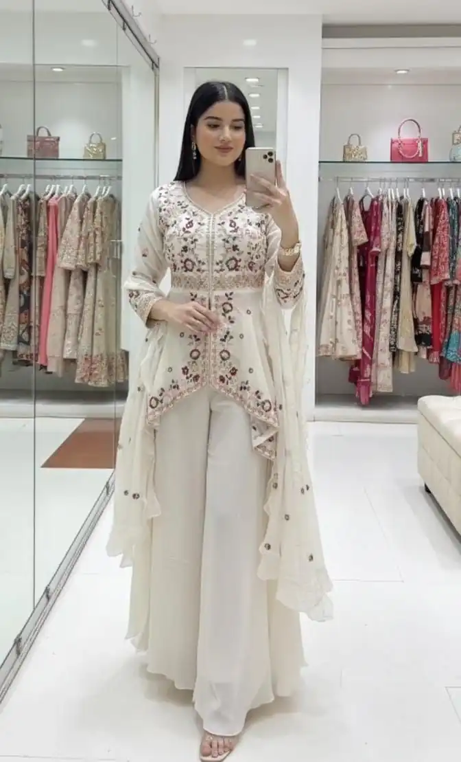 LG 2051 Off White in Rangoli Silk Embroidery Work Salwar Suit . Introductory Price ₹2549. Delivery 4-6 Working Days. Shop now. | Casual Suits, Jump Suits, Tops & Bottoms, Track Suits, Trendy Wear, Creative suits, Designer Suits, Palazzo Suits, Party Wear Suits, Patiala Suits, Salwar suit, Straight Suits