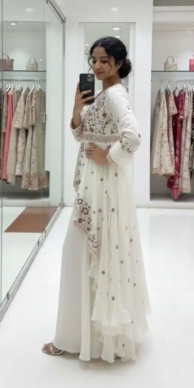 LG 2051 Off White in Rangoli Silk Embroidery Work Salwar Suit . Introductory Price ₹2549. Delivery 4-6 Working Days. Shop now. | Casual Suits, Jump Suits, Tops & Bottoms, Track Suits, Trendy Wear, Creative suits, Designer Suits, Palazzo Suits, Party Wear Suits, Patiala Suits, Salwar suit, Straight Suits