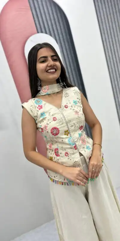 PC 451 Off White Tissue Simmer Salwar Suit with Embroidery Work. Available at ₹2549 only. Delivery 4-6 Working Days. Shop now. | Casual Suits, Jump Suits, Tops & Bottoms, Track Suits, Trendy Wear, Creative suits, Designer Suits, Palazzo Suits, Party Wear Suits, Patiala Suits, Salwar suit, Straight Suits