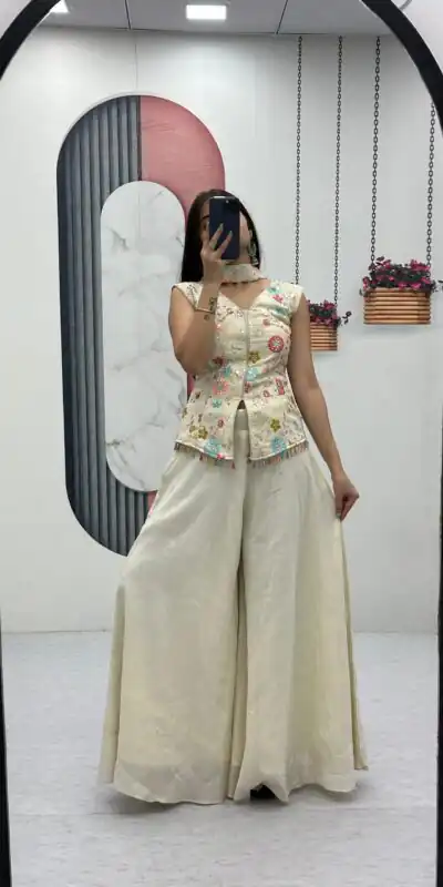 PC 451 Off White Tissue Simmer Salwar Suit with Embroidery Work. Available at ₹2549 only. Delivery 4-6 Working Days. Shop now. | Casual Suits, Jump Suits, Tops & Bottoms, Track Suits, Trendy Wear, Creative suits, Designer Suits, Palazzo Suits, Party Wear Suits, Patiala Suits, Salwar suit, Straight Suits