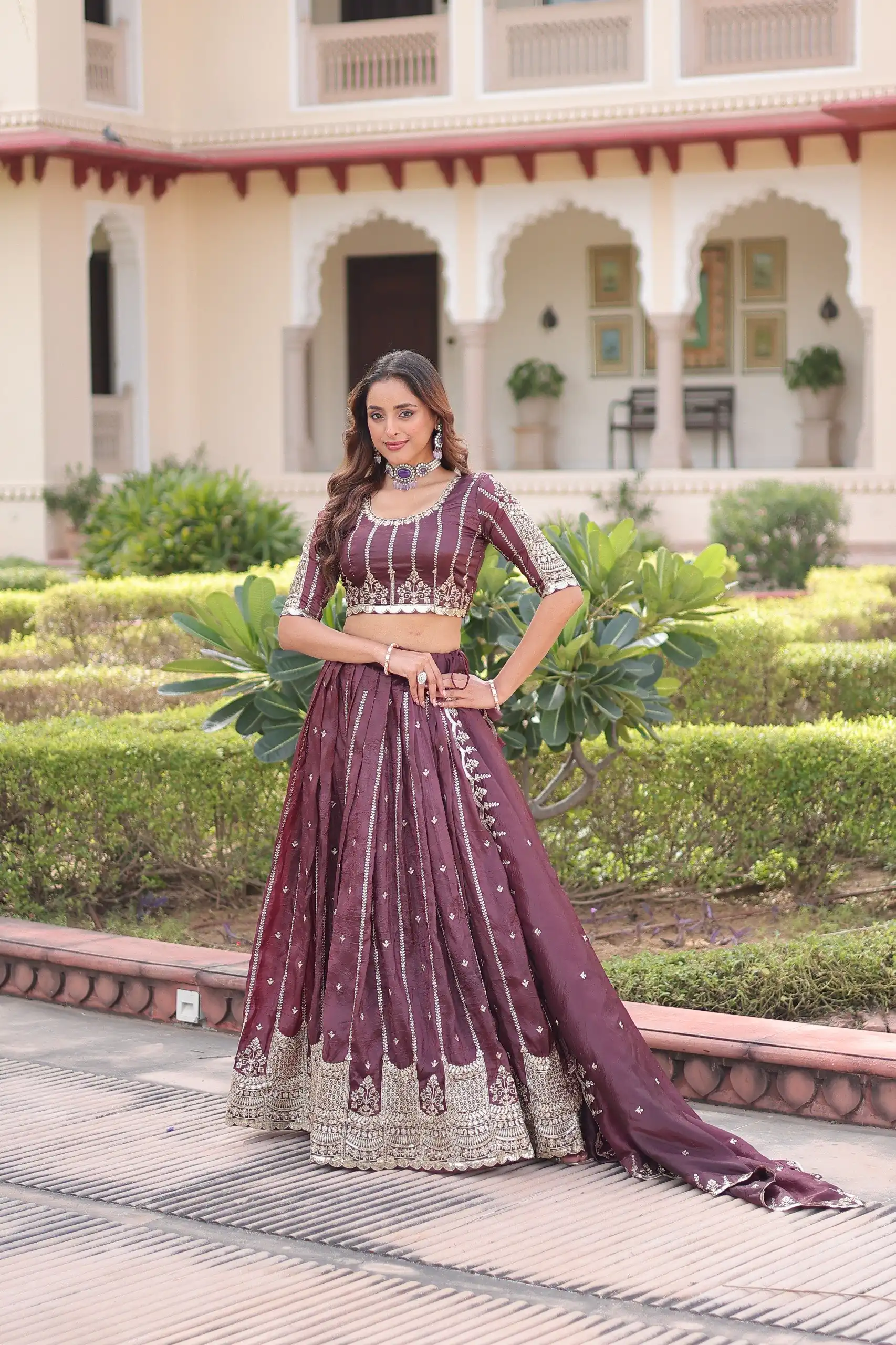 KA 5056 Onion Gold Crush Lehenga Choli with Embroidery Work & Zari Work. Best Price ₹2599. Delivery 4-6 Working Days. Shop now. | Bollywood Lehenga, Creative Lehenga, Designer Lehenga, Embroidered Lehenga, Lehenga, Party Wear Lehenga