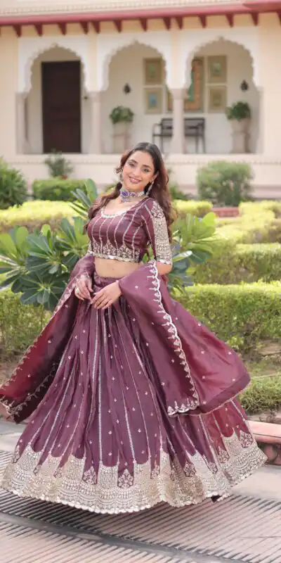 KA 5056 Onion Gold Crush Lehenga Choli with Embroidery Work & Zari Work. Best Price ₹2599. Delivery 4-6 Working Days. Shop now. | Bollywood Lehenga, Creative Lehenga, Designer Lehenga, Embroidered Lehenga, Lehenga, Party Wear Lehenga