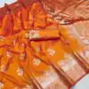 MB 39 Orange Color Banarasi Silk Saree with Lace Work & Zari Work. Grab it for ₹1999. Delivery 4-6 Working Days. Shop now. | Creative Sarees, Embroidered Sarees, Bollywood Sarees, Designer Sarees, Ethnic Saree, Modern Digital sarees, Party Wear Sarees, Sarees