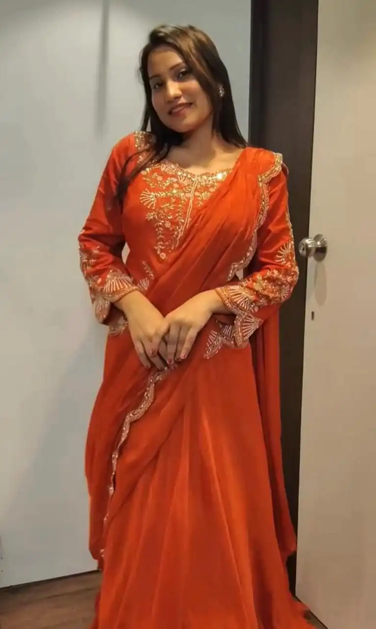 BE 407 Orange in ChinonMirror Work & Embroidery Work Lehenga Choli . Affordable Price ₹1999. Delivery 4-6 Working Days. Shop now. | Bollywood Lehenga, Creative Lehenga, Designer Lehenga, Embroidered Lehenga, Lehenga, Party Wear Lehenga