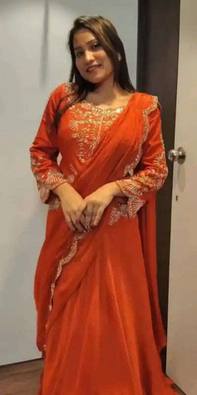 BE 407 Orange in ChinonMirror Work & Embroidery Work Lehenga Choli . Affordable Price ₹1999. Delivery 4-6 Working Days. Shop now. | Bollywood Lehenga, Creative Lehenga, Designer Lehenga, Embroidered Lehenga, Lehenga, Party Wear Lehenga