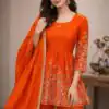 VLM 300 Orange Chinon Silk with Lace Work & Embroidery Work Salwar Suit . Affordable Price ₹1899. Delivery 4-6 Working Days. Shop now. | Casual Suits, Jump Suits, Creative suits, Designer Suits, Palazzo Suits, Party Wear Suits, Patiala Suits, Salwar suit, Straight Suits
