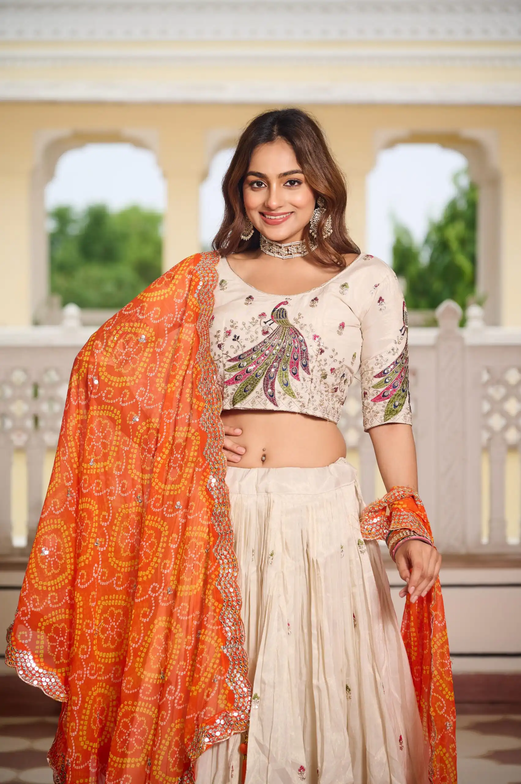 Ram 102 Orange Color Pure Tissue silk Lehenga Choli with Embroidery Work. Grab it for ₹3249. Delivery 4-6 Working Days. Shop now. | Bollywood Lehenga, Creative Lehenga, Designer Lehenga, Embroidered Lehenga, Lehenga, Party Wear Lehenga