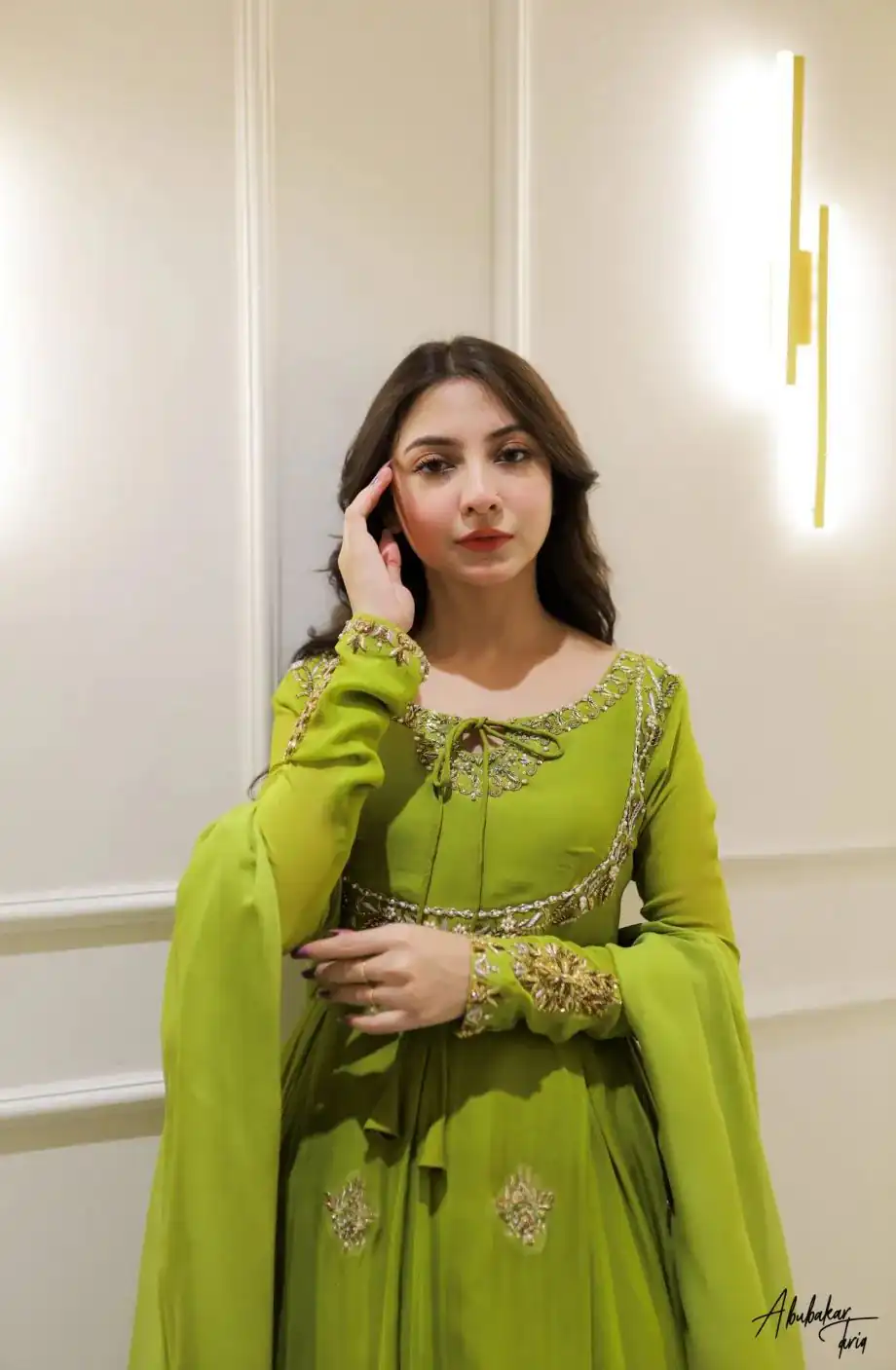 LG 2047 Parrot Green in Color Georgette Embroidery Work Gown . Wedding, Party, Festive, Events Grab it for ₹1949. Delivery 4-6 Working Days. Shop now. | Bollywood Gowns, Creative Gowns, Designer Gowns, Embroidered Gowns, Gowns, Party Wear Gowns