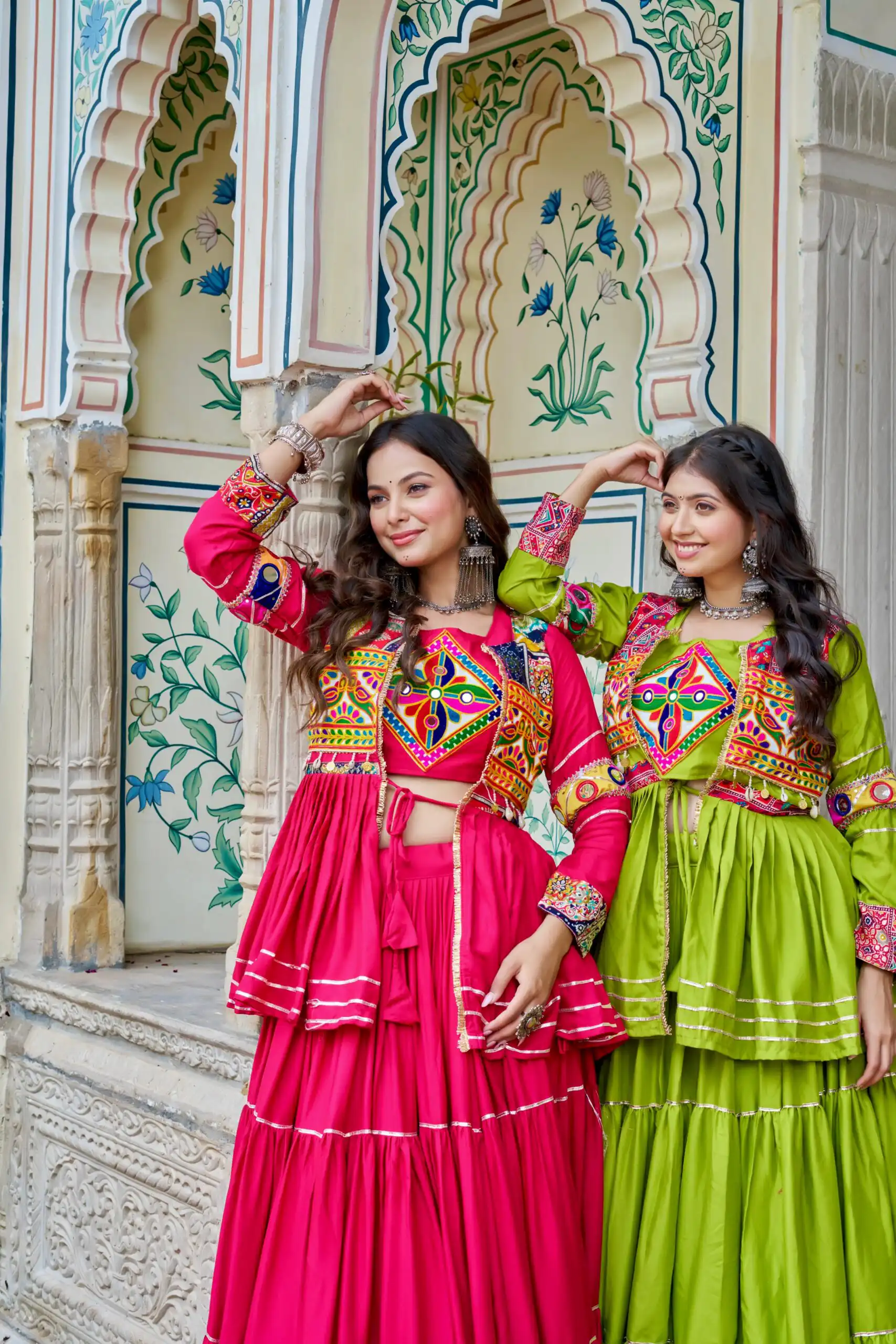 Ram 120 Parrot Green in Pure Cotton Mirror Work & Gamthi Work Lehenga Choli . Exclusive Offer ₹3049. Delivery 4-6 Working Days. Shop now. | Bollywood Lehenga, Creative Lehenga, Designer Lehenga, Embroidered Lehenga, Lehenga, Party Wear Lehenga