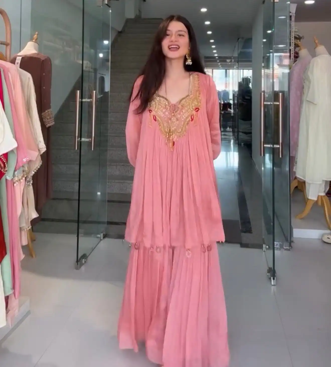 BE 434 Peach in Chinon Embroidery Work & Lace Work Salwar Suit . Affordable Price ₹1799. Delivery 4-6 Working Days. Shop now. | Casual Suits, Jump Suits, Tops & Bottoms, Track Suits, Trendy Wear, Creative suits, Designer Suits, Palazzo Suits, Party Wear Suits, Patiala Suits, Salwar suit, Straight Suits