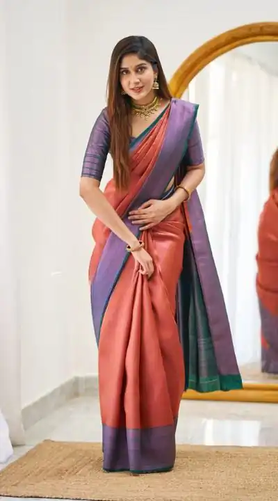 KPR 177 Peach in Soft Lichi Silk Jacquard Work Designer Work Saree . Now at just ₹1449. Delivery 4-6 Working Days. Shop now. | Creative Sarees, Embroidered Sarees, Bollywood Sarees, Designer Sarees, Ethnic Saree, Modern Digital sarees, Party Wear Sarees, Sarees