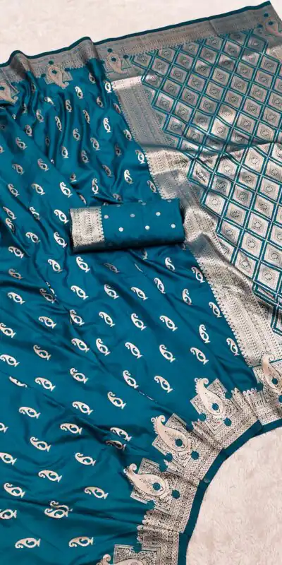 MB 41 Green Color Peacock Blue Banarasi Silk Zari Weaving Saree . Wedding, Party, Festive, Available at ₹1849 only. Delivery 4-6 Working Days. Shop now. | Creative Sarees, Embroidered Sarees, Bollywood Sarees, Designer Sarees, Ethnic Saree, Modern Digital sarees, Party Wear Sarees, Sarees