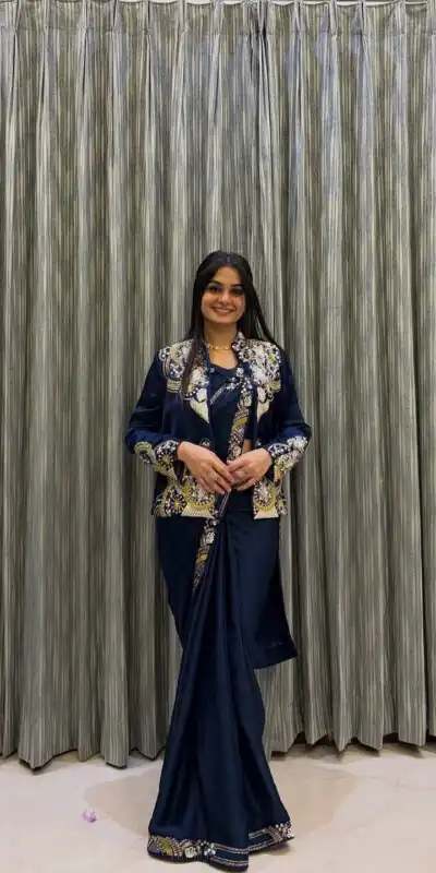 BE 433 Peacock Blue Color French Crape Saree with Embroidery Work. Best Price ₹2099. Delivery 4-6 Working Days. Shop now. | Creative Sarees, Bollywood Sarees, Designer Sarees, Embroidered Sarees, Ethnic Saree, Modern Digital sarees, Party Wear Sarees, Sarees