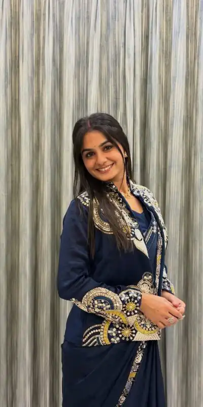 BE 433 Peacock Blue Color French Crape Saree with Embroidery Work. Best Price ₹2099. Delivery 4-6 Working Days. Shop now. | Creative Sarees, Bollywood Sarees, Designer Sarees, Embroidered Sarees, Ethnic Saree, Modern Digital sarees, Party Wear Sarees, Sarees