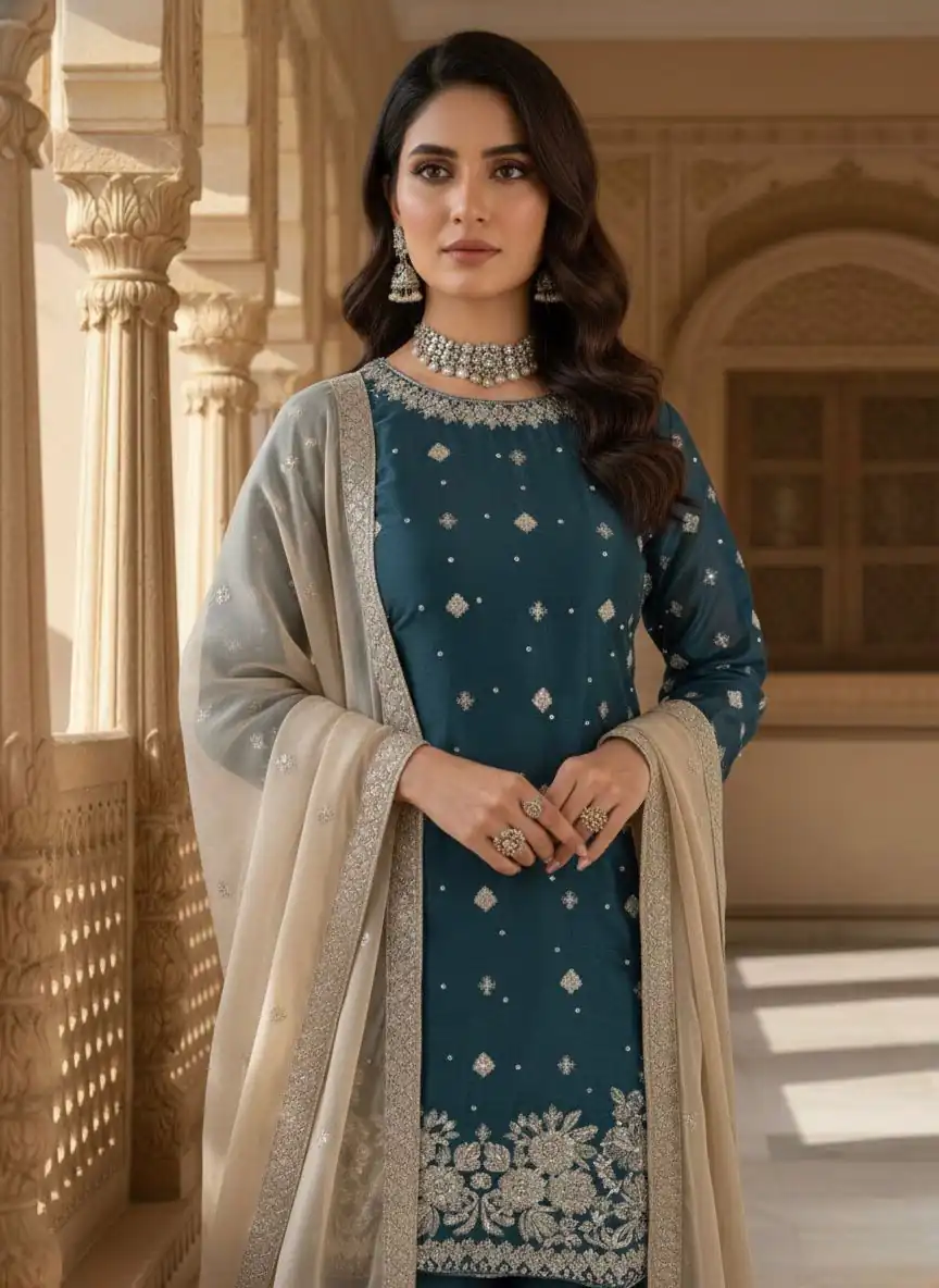 KD 1549 Peacock Blue Sequence Work Organza Silk Salwar Suit with Designer Work. Affordable Price ₹2149. Delivery 4-6 Working Days. Shop now. | Casual Suits, Jump Suits, Tops & Bottoms, Track Suits, Trendy Wear, Creative suits, Designer Suits, Palazzo Suits, Party Wear Suits, Patiala Suits, Salwar suit, Straight Suits