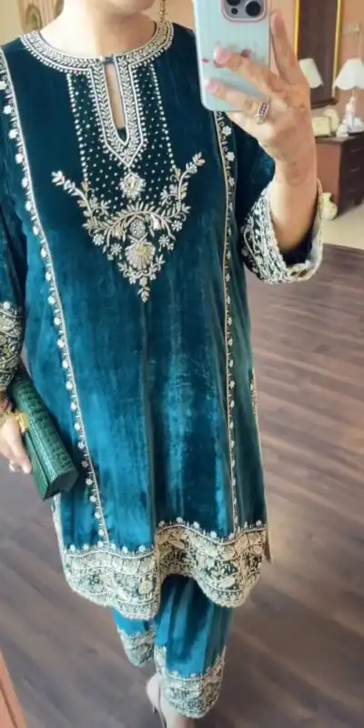 LG 2035 Peacock Blue in Velvet Embroidery Work & Lace Work Salwar Suit . Now at just ₹2049. Delivery 4-6 Working Days. Shop now. | Casual Suits, Jump Suits, Tops & Bottoms, Track Suits, Trendy Wear, Creative suits, Designer Suits, Palazzo Suits, Party Wear Suits, Patiala Suits, Salwar suit, Straight Suits