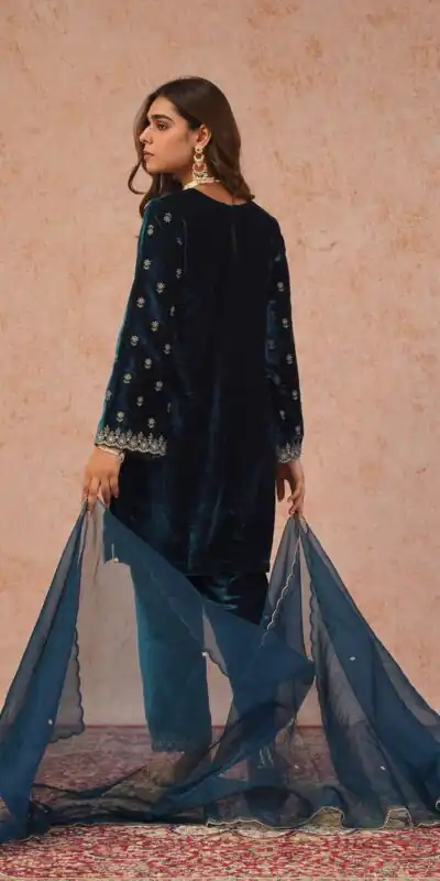 KD 1547 Peacock Blue Viscose Velvet Salwar Suit with Designer Work. Special Price ₹2099. Delivery 4-6 Working Days. Shop now. | Casual Suits, Jump Suits, Tops & Bottoms, Track Suits, Trendy Wear, Creative suits, Designer Suits, Palazzo Suits, Party Wear Suits, Patiala Suits, Salwar suit, Straight Suits